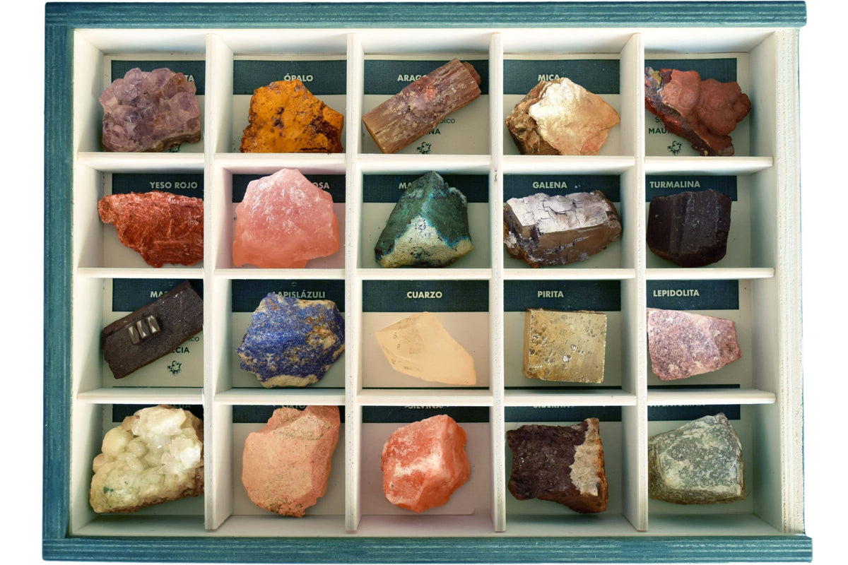 Colecciones de minerales para niños, colegios, universidades, oposición. Geología, Petrología. Cajas de colecciones