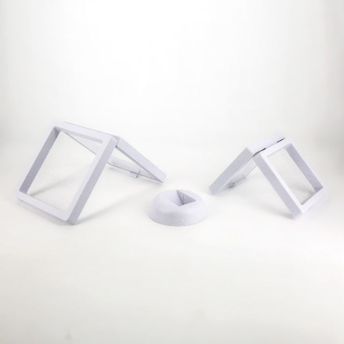 Vitrina flotante cuadrada 3D soporte