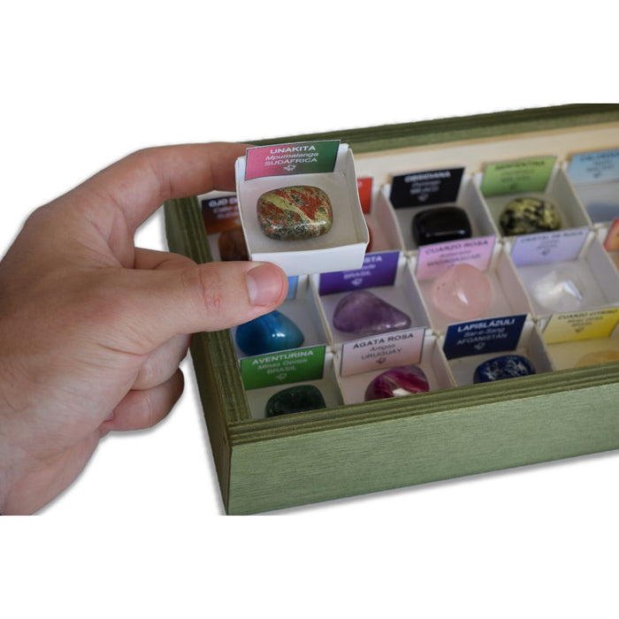 Colección de 15 Minerales Pulidos Unakita