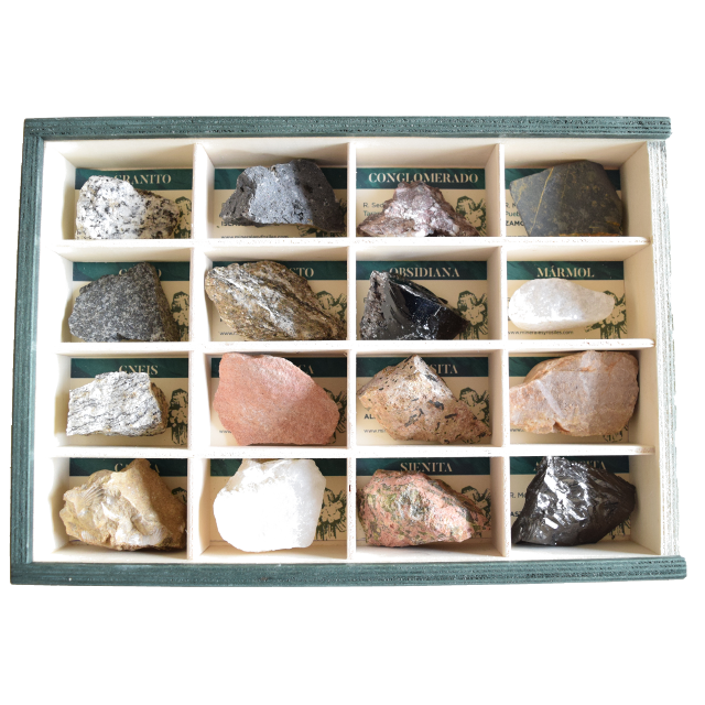 Collection of 16 didactic rocks