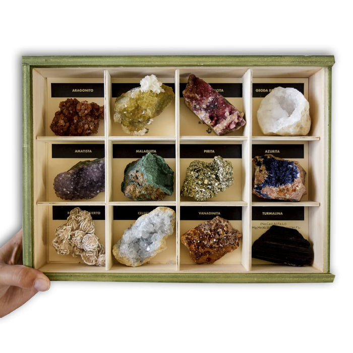 coleccion 12 minerales cristalizados drusa