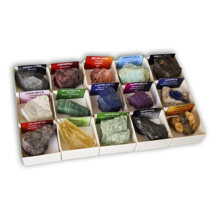 Colección de 15 Minerales de Pigmentos mineral