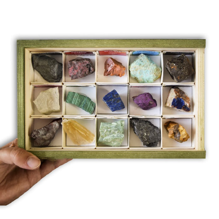 Colección de 15 Minerales de Pigmentos caja