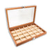 Caja Expositora de Madera y cristal con 24 compartimentos bierta
