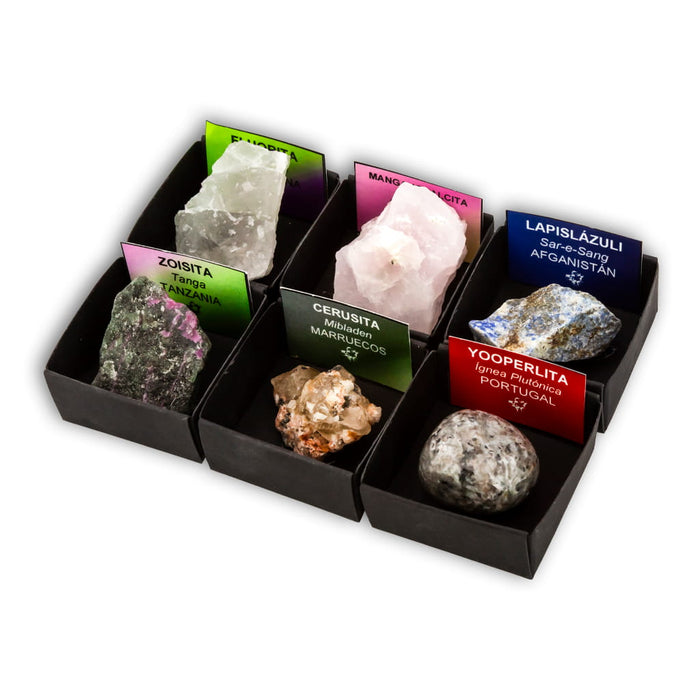 Colección de 6 Minerales Fluorescentes con Linterna UV VARIOS