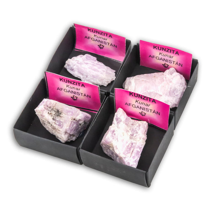 Kunzita fluorescente en Cajita de Colección 4x4 cm