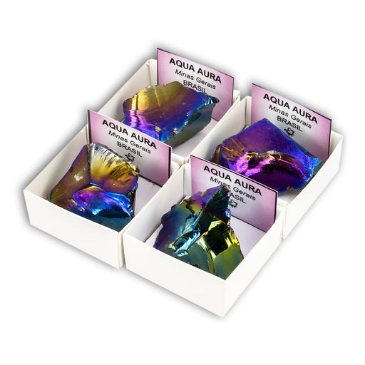 Obsidiana Aqua aura en Cajita de Colección 4x4 cm