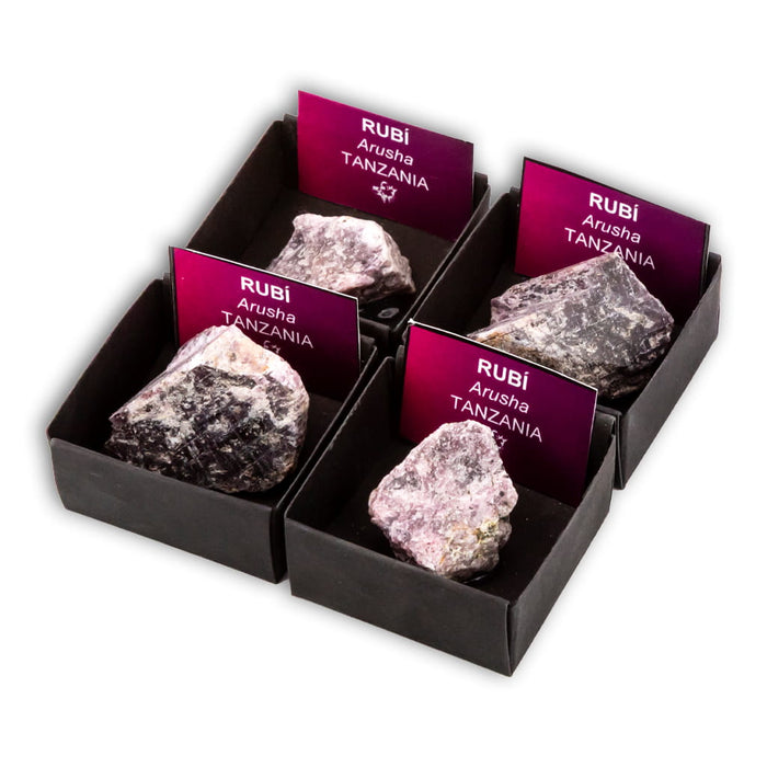 Rubí Fluorescente en Cajita de Colección 4x4 cm