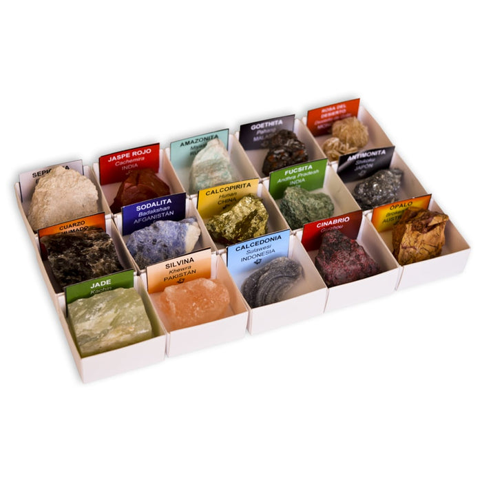 Coleccion 15 minerales de asia y oceanía