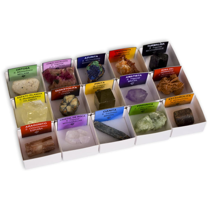 Colección de 15 minerales cristalizados