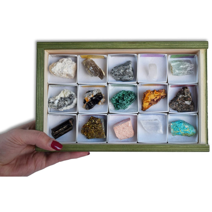 Colección de 15 Minerales de Madrid Malaquita