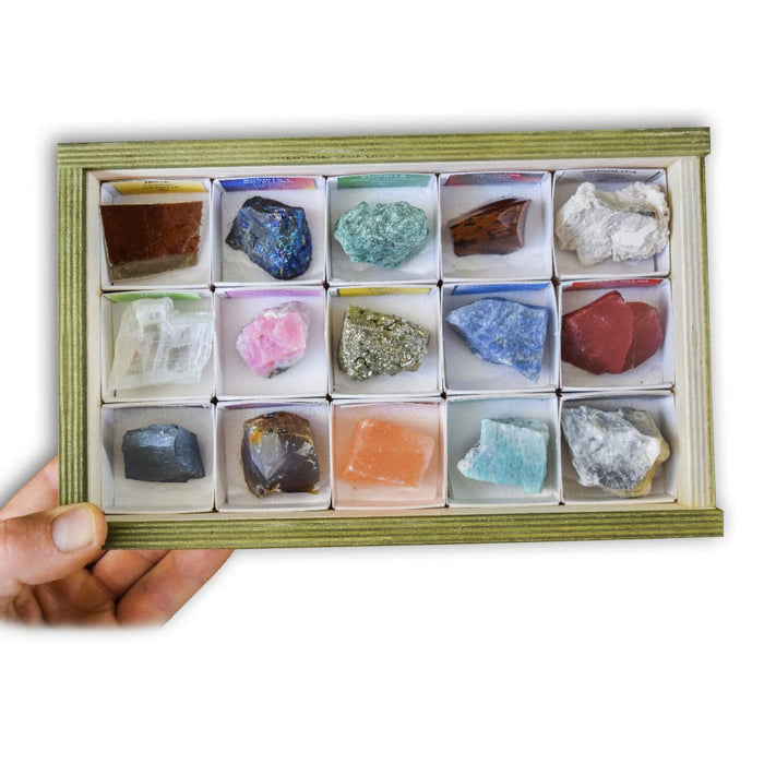 Colección de 15 Minerales del Mundo 3 caja