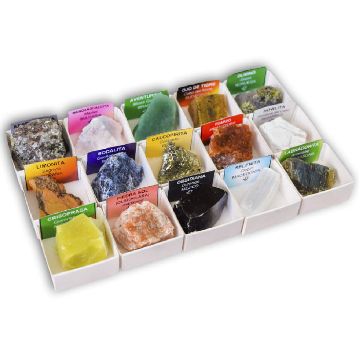 Colección de 15 Minerales del Mundo 4 caja mienrales