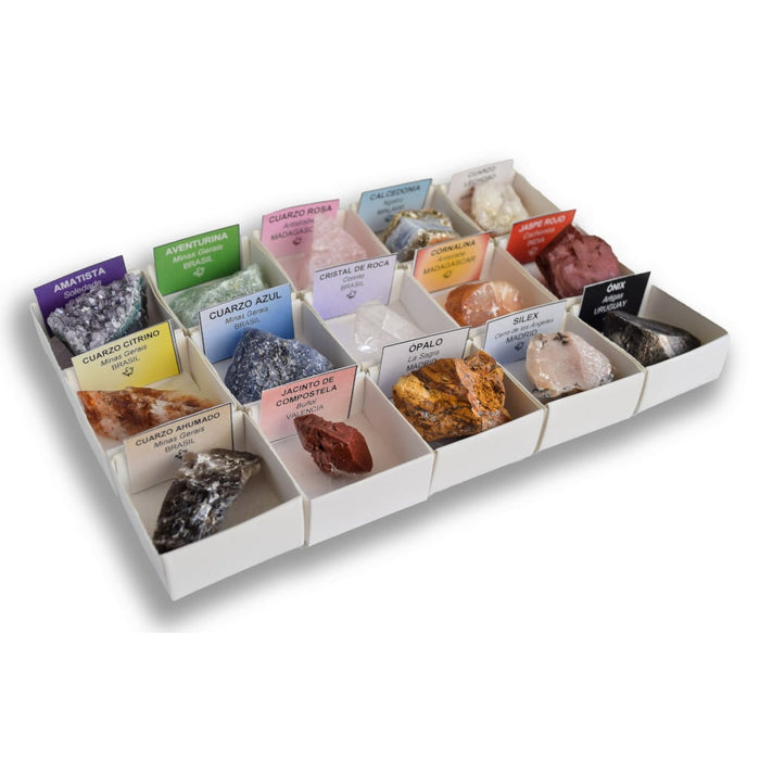 Colección de 15 Minerales de Variedades Cuarzo