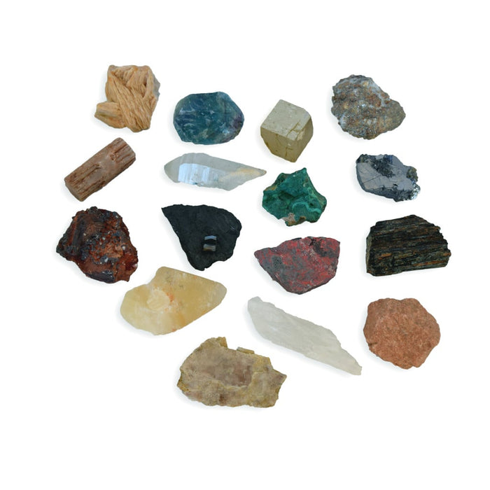 Colección de 16 Minerales de España pirita malaquita