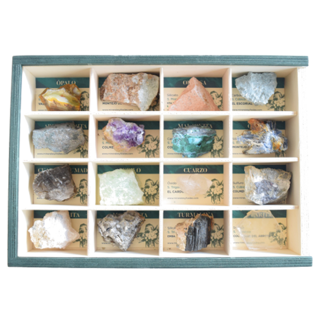 Collection of 16 Minerals from the Community of Madrid