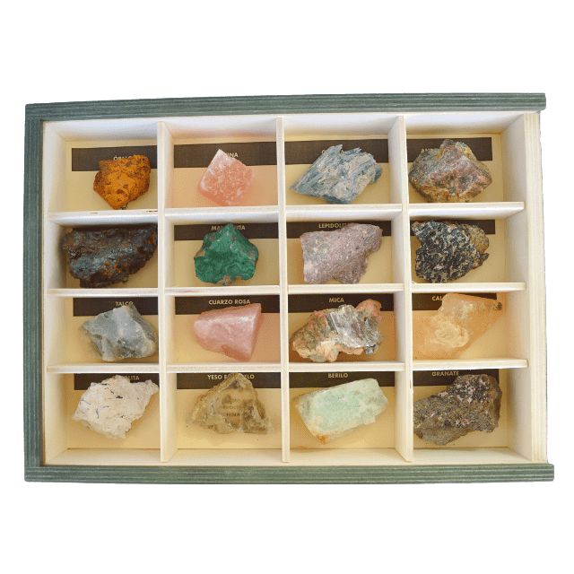 Collection of 16 Minerals of the World 