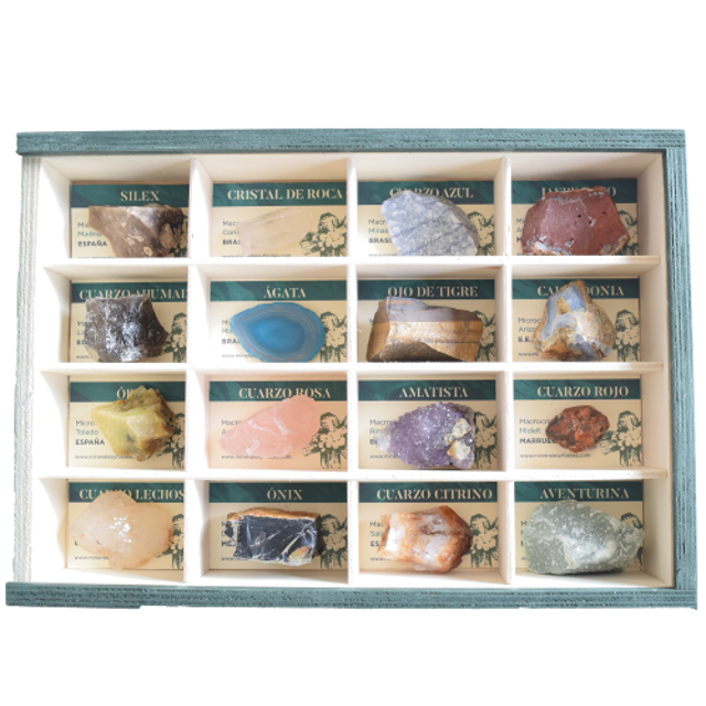 Collection of 16 Quartz Minerals 