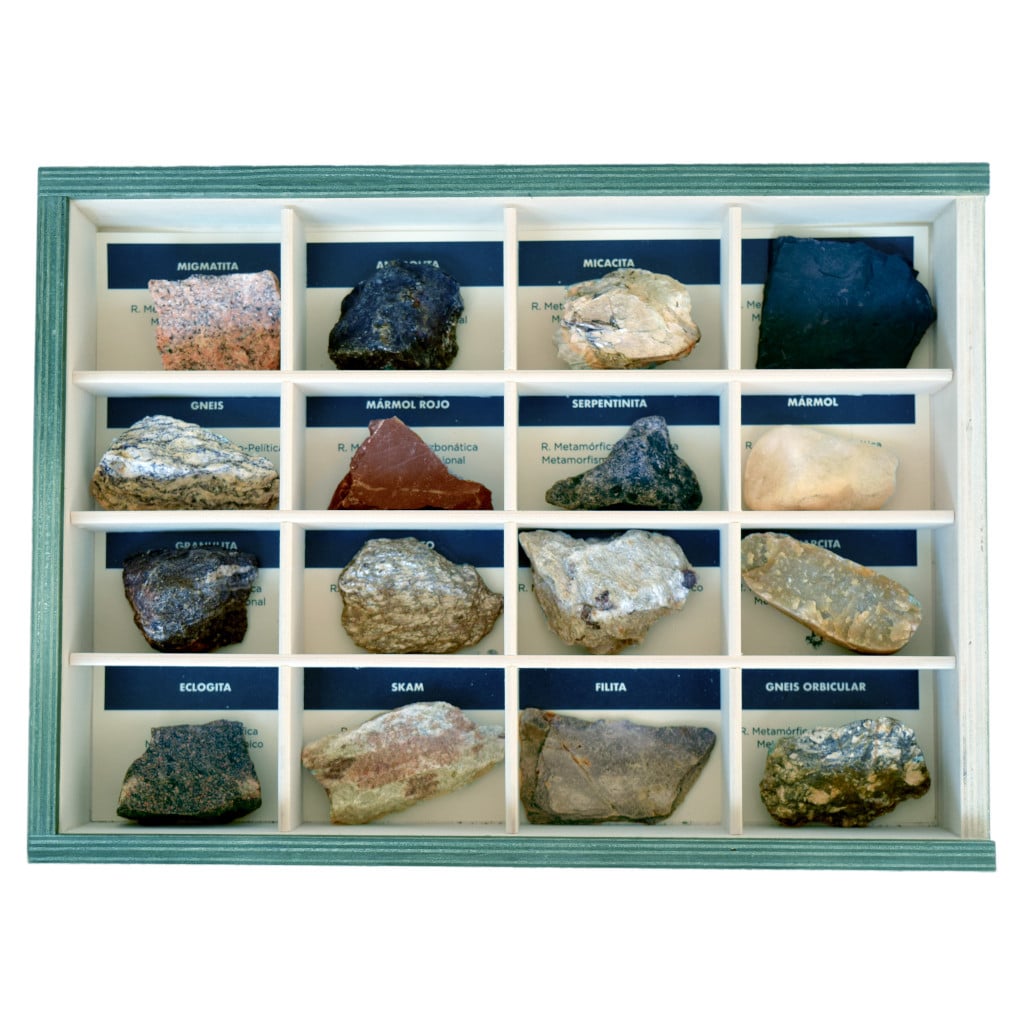 Colección de 16 Rocas Metamórficas