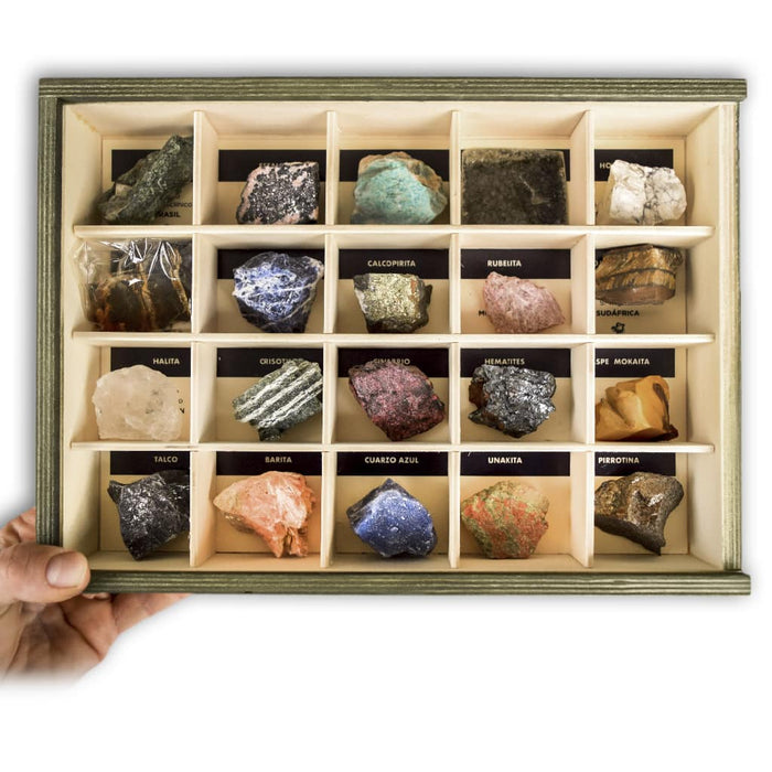 Colección de 20 Minerales del Mundo caja