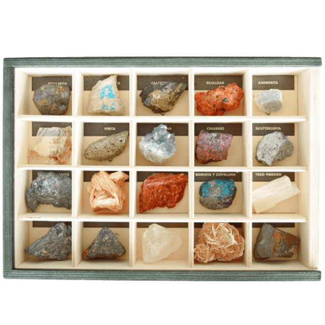 Coleção de 20 minerais de sulfeto e sulfato
