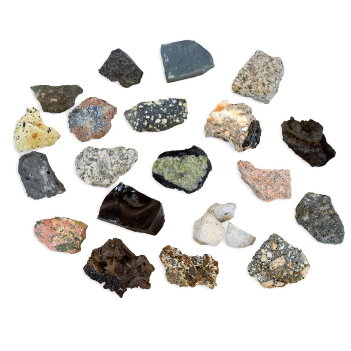 Colección de 20 Rocas Ígneas Volcánicas