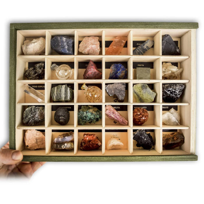 Colección de 30 Minerales del Mundo caja